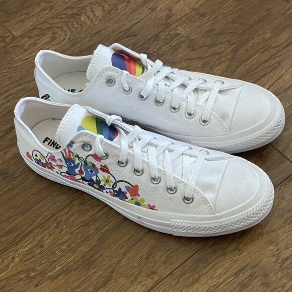 Converse Chuck Taylor All Star CTAS Ox Low Pride White/Multi/Rainbow Men's 11 Wm - Picture 2 of 13